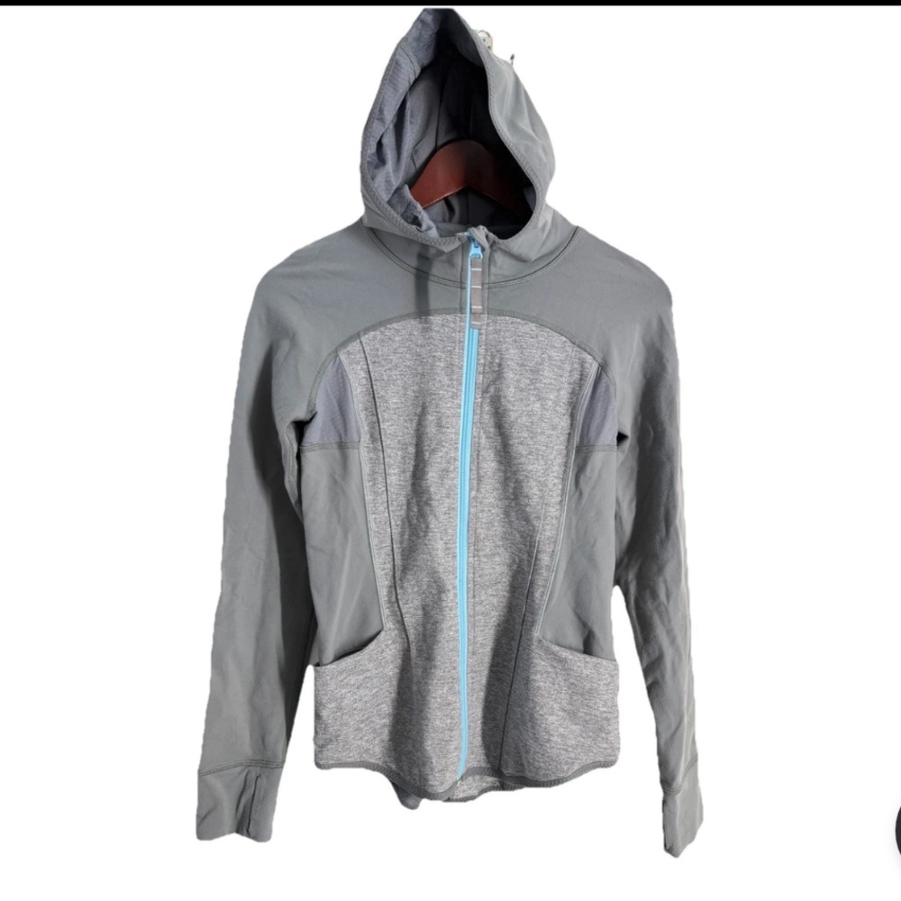 Ivivva by Lululemon Jacket Girls 14 Gray Full Zip Softshell Thumbholes Athletic